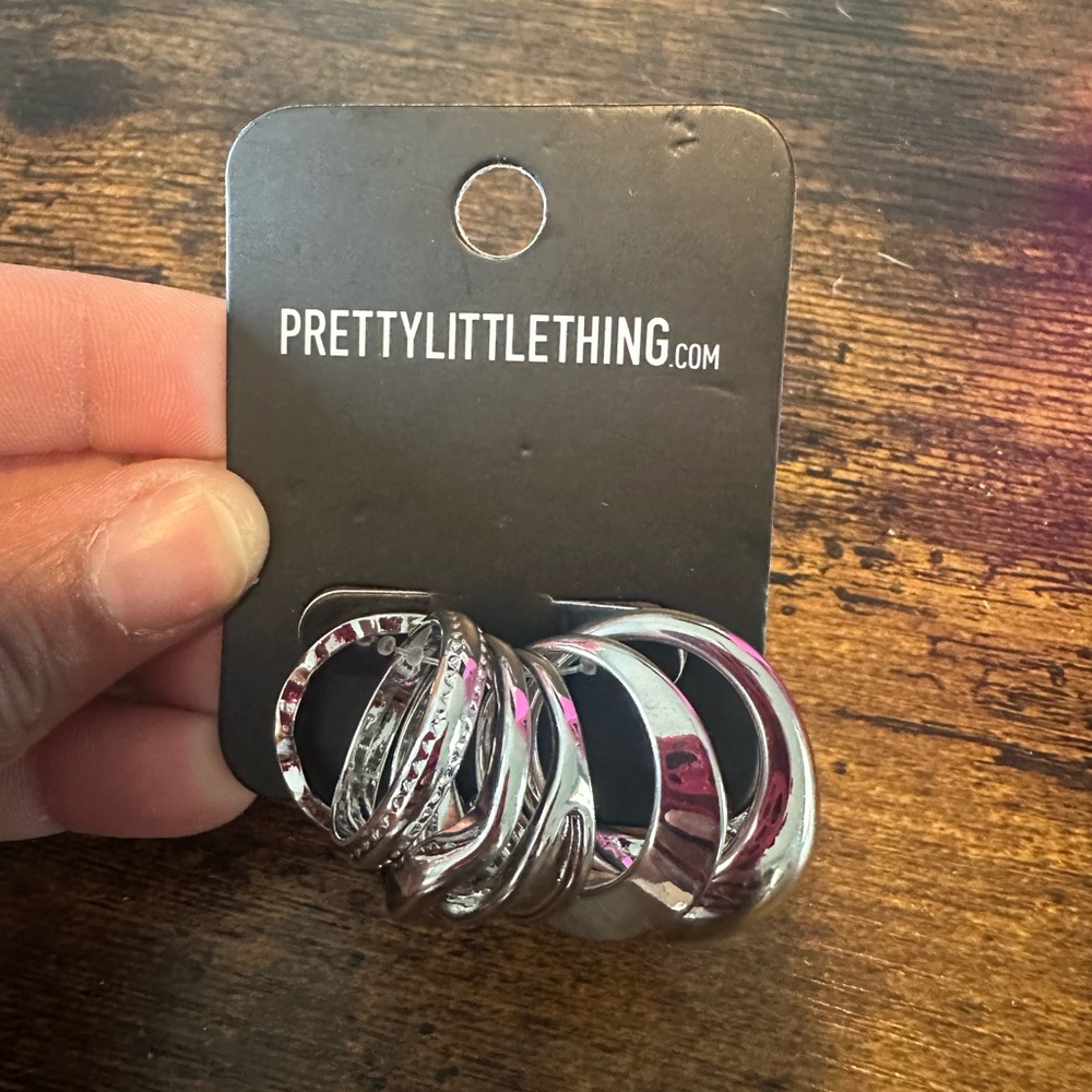 PrettyLittleThing Silver Ring Set